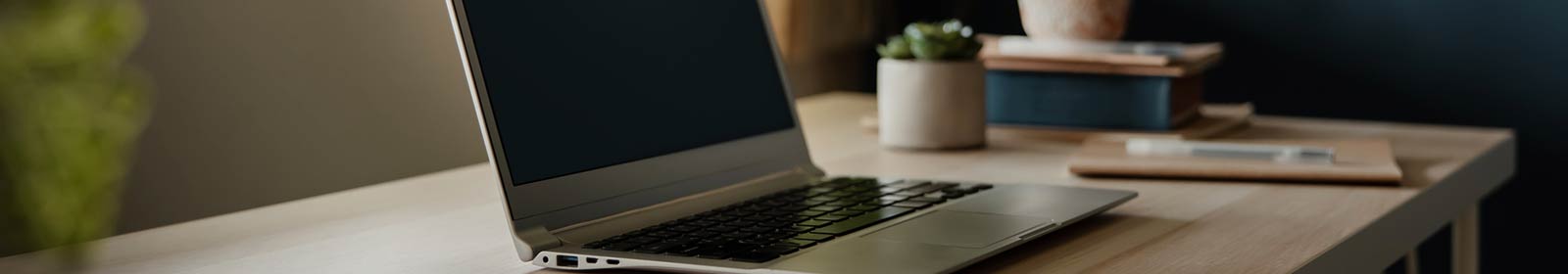 Laptop on desk